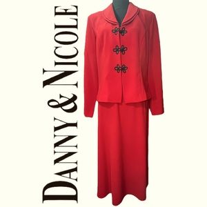 🔴 Red Jacket & Skirt Suit